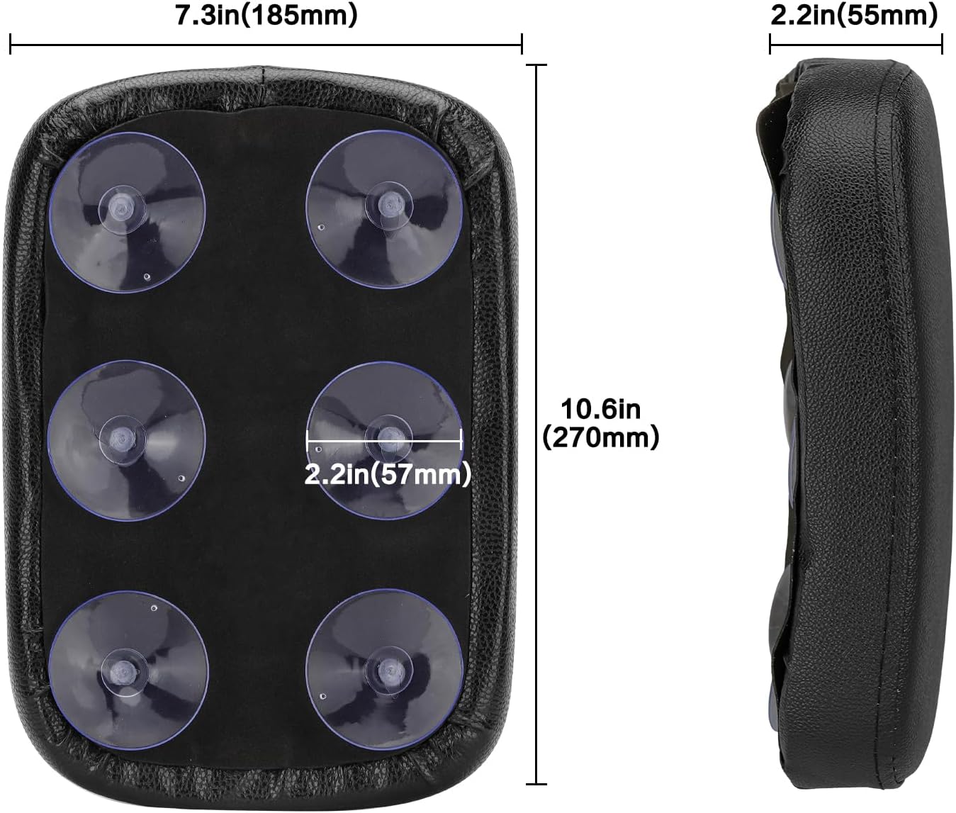 Motorcycle Rectangular Passenger Pad Seat Rear Leather Pillion Cushion 6 Suction Cup Compatible with Harley Dyna Sportster XL 883 1200 Chopper Custom