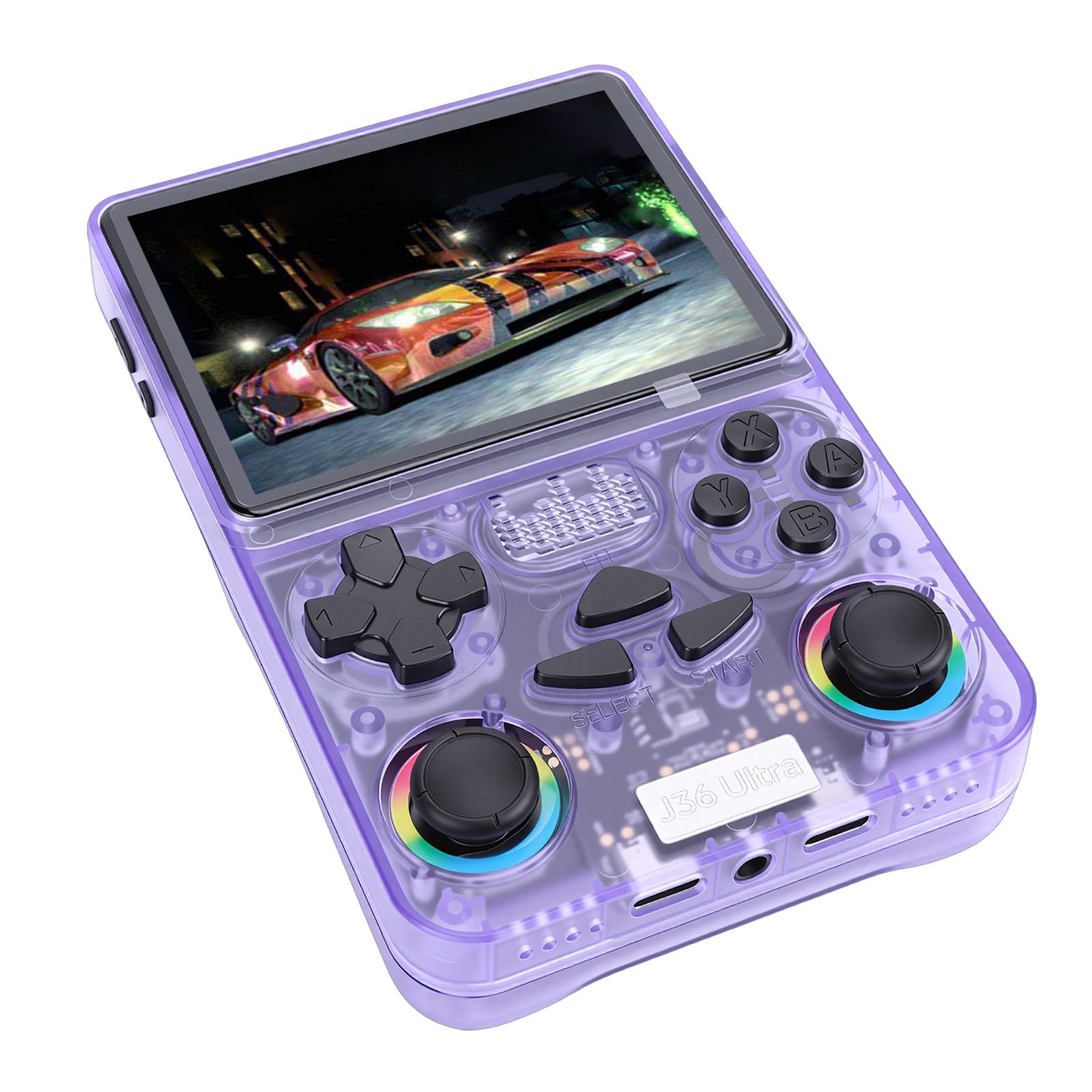 Console per Videogiochi retrò, Spazio di Archiviazione da 64 GB, Batteria a Lunga Durata, Schermo da 4 Pollici, Adatto a Tutte le età, Octa Core, 5.1, Gioco per Doppio Giocatore (Viola)