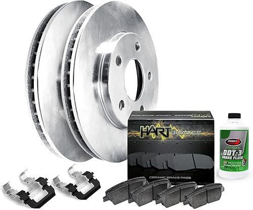Hart Brakes Kit Frenos y Rotores Delanteros | Pastillas de Freno Delanteras| Rotores y Pastillas de Freno| Pastillas de Freno y Rotores