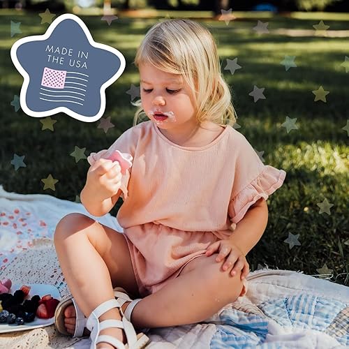 Miniatura 37 de Elli&Nooli Silicone Baby Utensils Set - 2 Count, Yellow - Star-Shaped Choke Guards for Constructive Eating - Spoon & Fork for Self Feeding