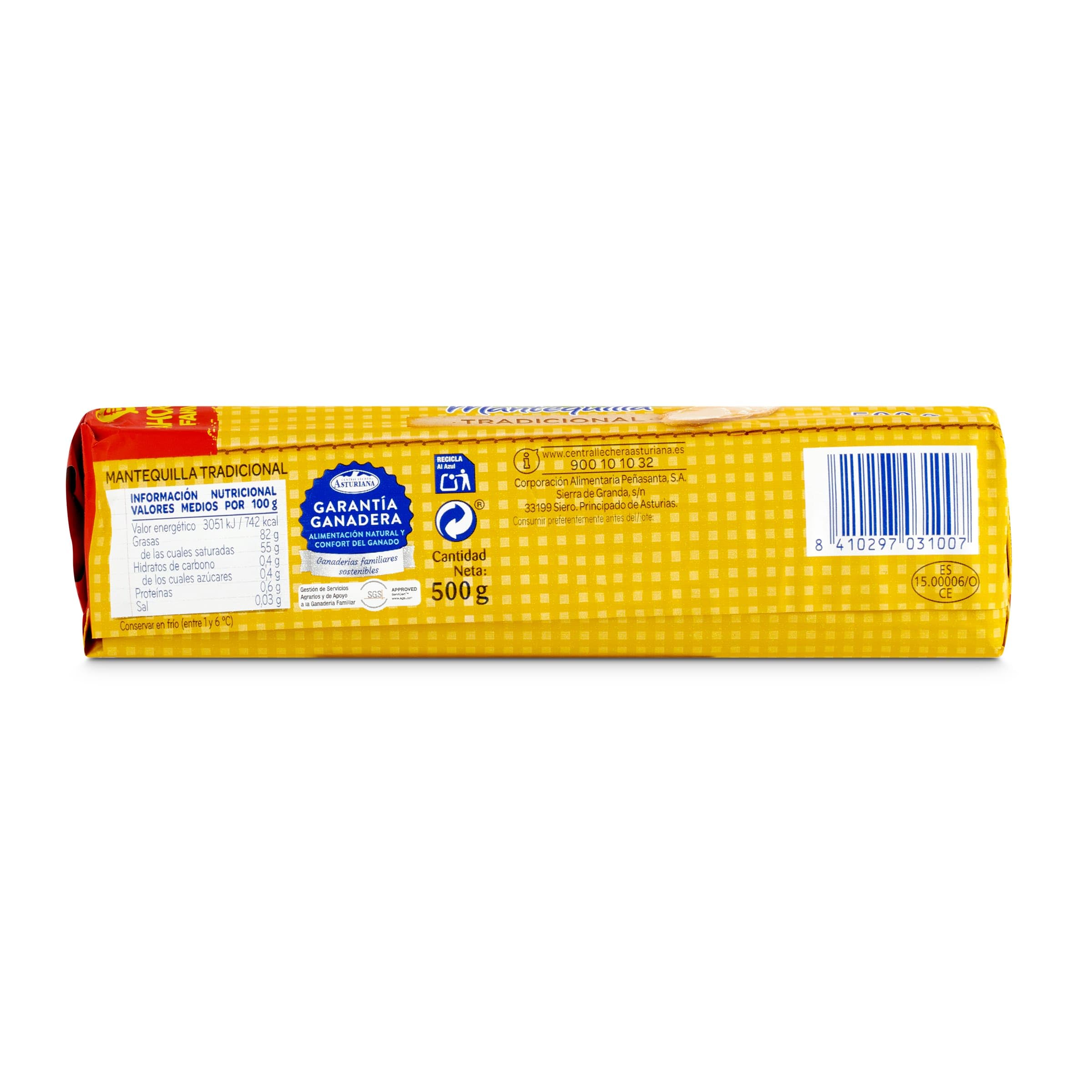Central Lechera Asturiana Mantequilla Tradicional Rulo 500g
