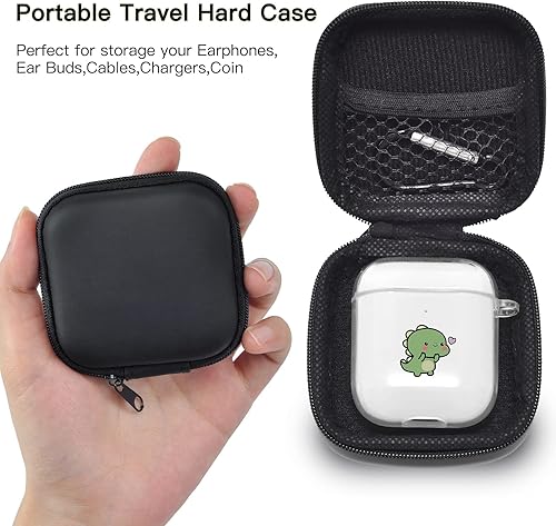 Miniatura 6 de Idocolors Funda para AirPods de dinosaurio verde compatible con AirPods 2 para niñas y niños, bonitas fundas creativas para parejas, silicona TPU