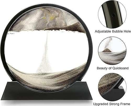 Miniatura 5 de Atigrado Arte de arena móvil movimiento líquido de 12 pulgadas azul océano mar profundo arena movimiento arte paisaje arena arena movediza pintura