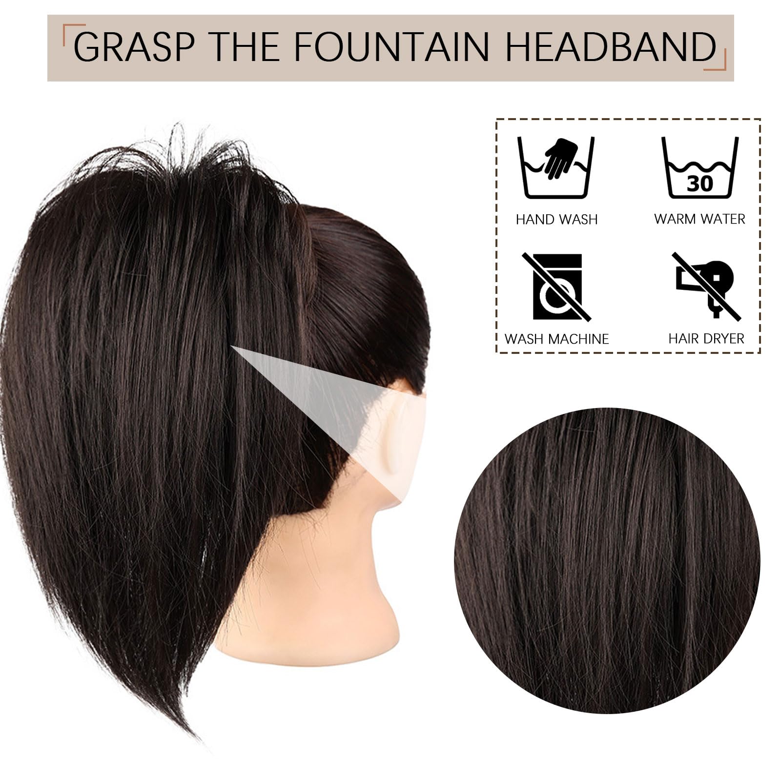 GWAWG Ponytail Extension,Claw Clip Bun Hair Piece, Short Straight Ponytail Extensions ,Messy Hair Bun, Natural Synthetic Fake Pieces for Women(6A) - Image 4