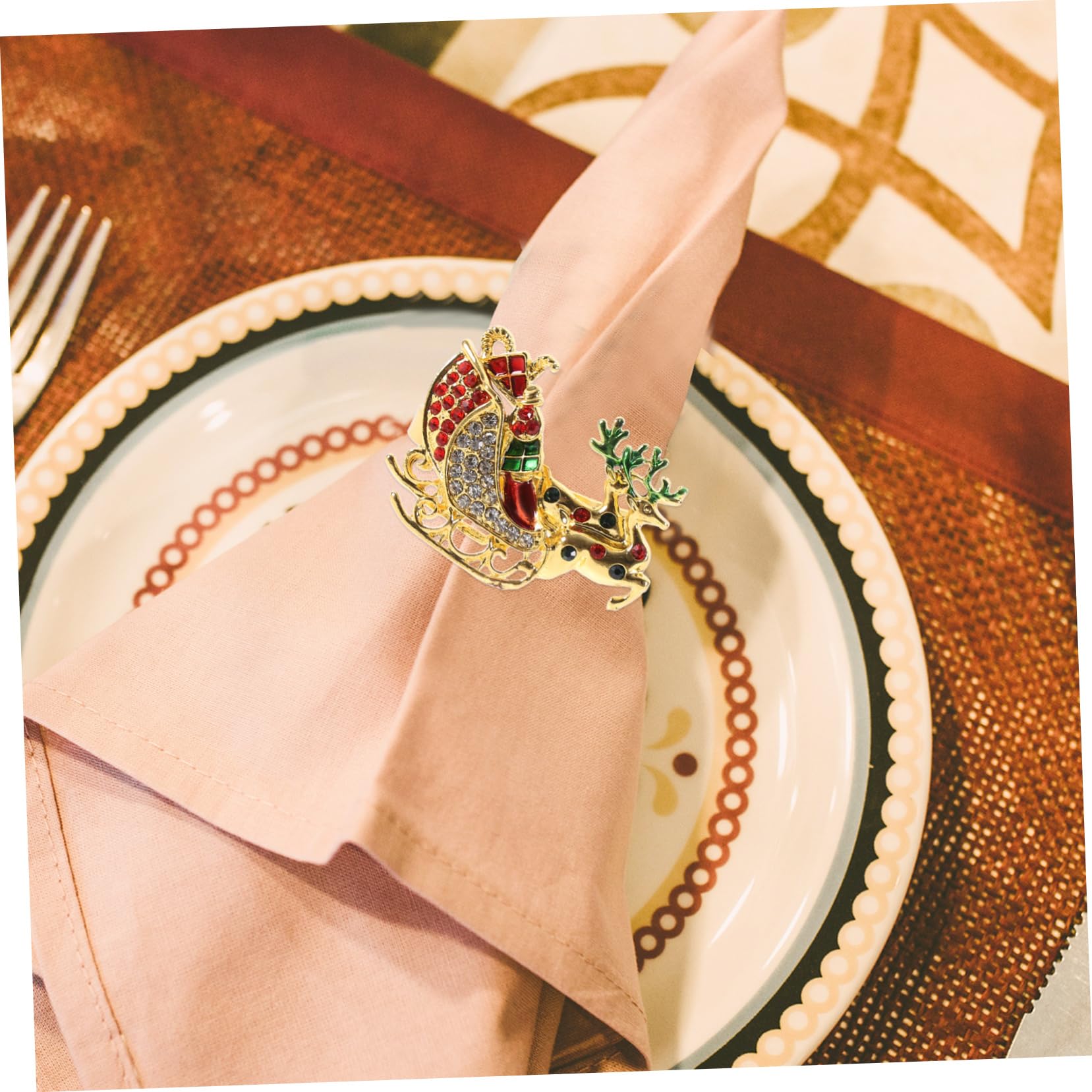 Cabilock 2 Sätze Teiliges Weihnachts Rentier Serviettenringe Dekorative Napkin Buckles Für Festliche Tischdekoration Elk Design Für Weihnachten Und Besondere Anlässe 6 Stück * 2