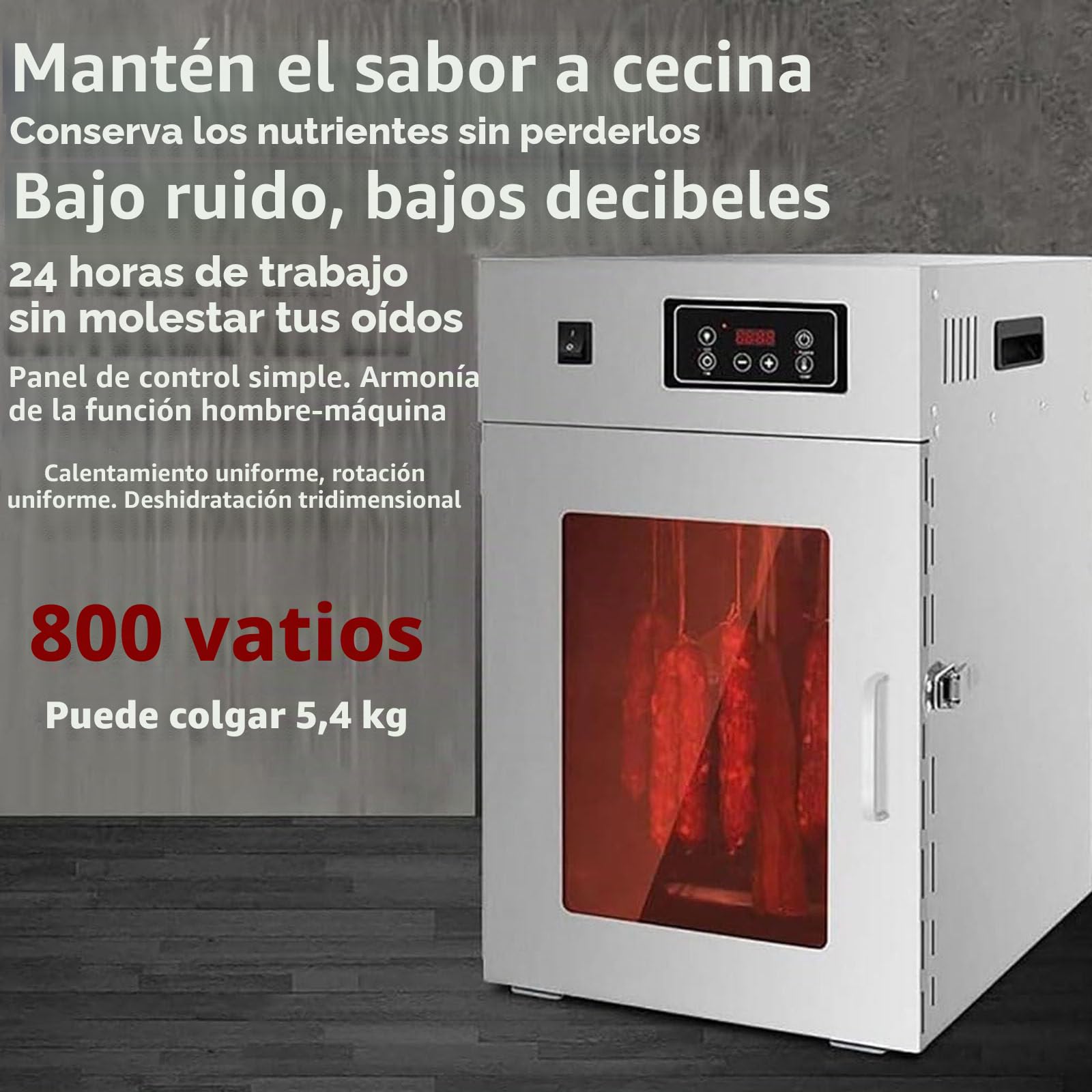 Secador de alimentos comercial, deshidratador de alimentos y armario de secado, refrigerador AGER, secador giratorio de acero inoxidable para salchichas, tocino, pollo, pato, pescado y res