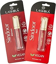 Lashika Liquid Sindoor | Red & Maroon | Vegan Smudge-Proof, Water-Resistant & Sweat-Proof | Long Lasting | Lead-Free, Paraben-Free | 7ml each (Red & Maroon)