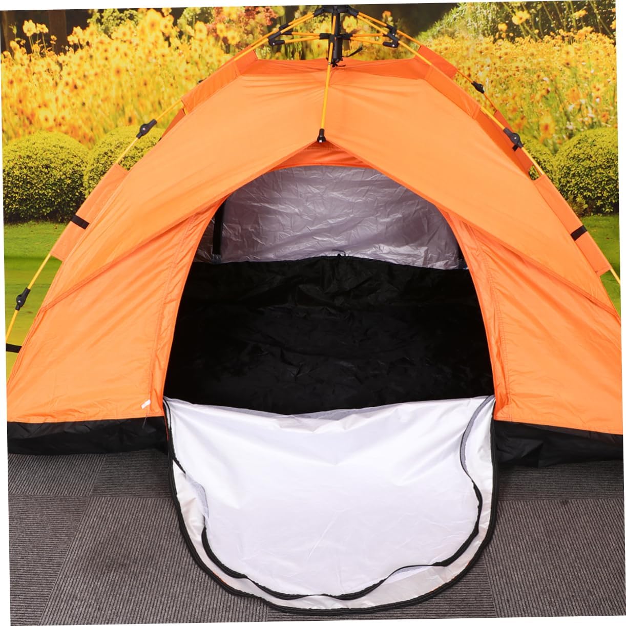 1pc Fully Automatic Outdoor Tent Oxford Cloth Quick-Opening Travel Camping Tent for Easy Setup Foldable Design for Hiking and Outdoor Activities Orange
