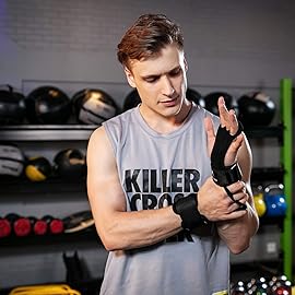 AEOLOS Leather Gymnastics Hand Grips-Great for Gymnastics,Pull up,Weight Lifting,Kettlebells and Cross Training (9Latest Style Black(2 Layers Leather), Medium)