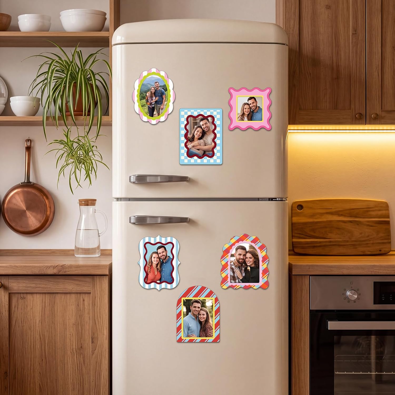 SiliFine 6 Pack Magnetic Picture Frames for Refrigerator, 4 x 6 in, Playful