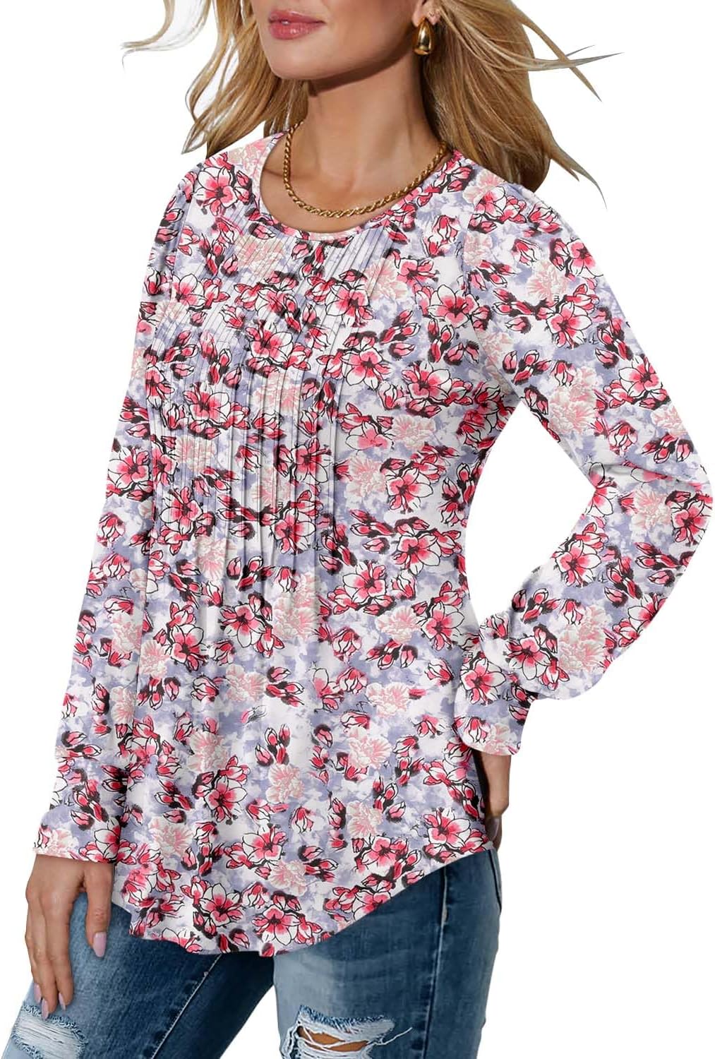 BETTE BOUTIK Long Sleeve Shirts for Women Fall Tops Dressy Blouses Crewneck Tunic Tops for Leggings S-3XL - Image 4