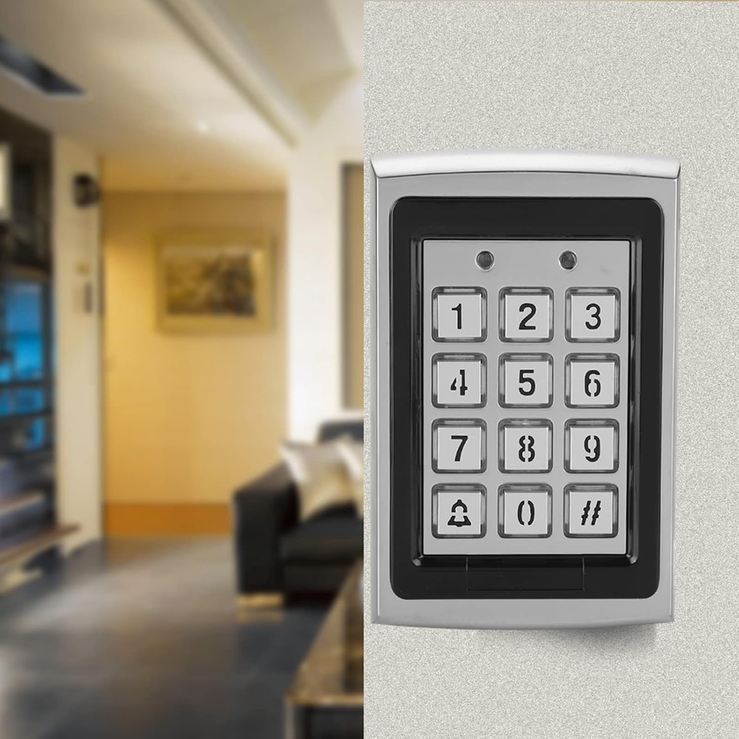 Sonew 125KHz Metal RFID​ Card Reader with Keypad and Backlight for Secure Access Control System(Silver)