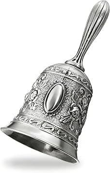 Chedin Solid Hand Bell,Extra Loud Vintage Dinner Desk Call Bell for Wedding Christmas & Holiday Par,Pet Training Service Meditation