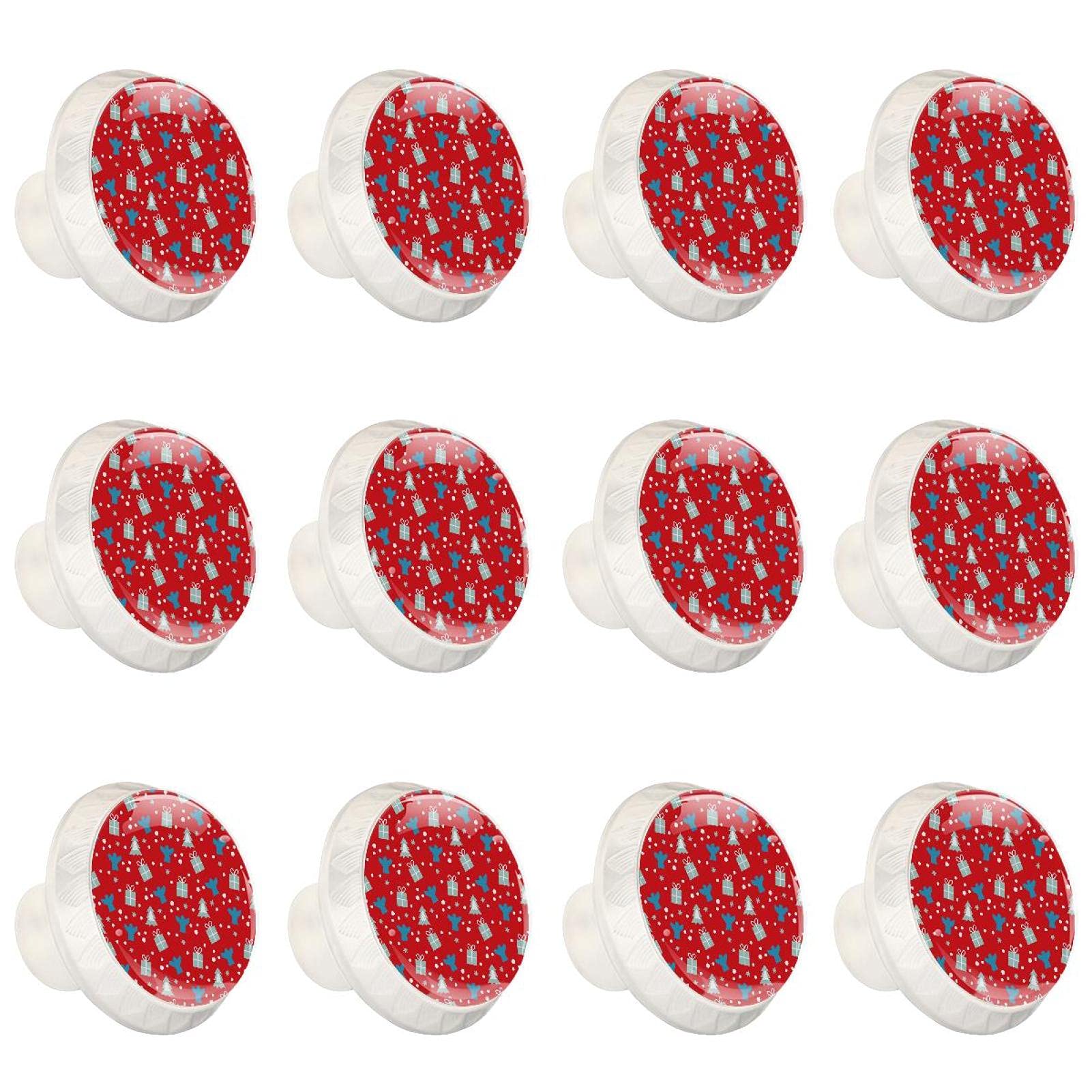 Boutons de cuisine pour remplacer poignée placard usée bouton rond rouge sapin de Noël