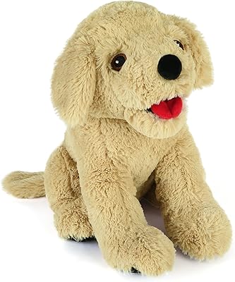 LotFancy Dog Stuffed Animals, 12 inch Cuddly Golden Retriever Stuffed Animals, Sitting Puppy Dog Plush Toy, Birthday Gift for Kids Boys Girls