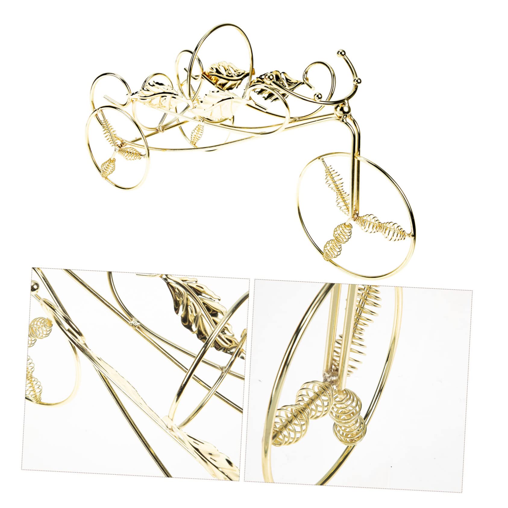 WOONEKY Iron Vintage Tricycle Shape Wine Bottle Holder Hotel Decor Single Wine Bottle Holder Cabinet Adornment