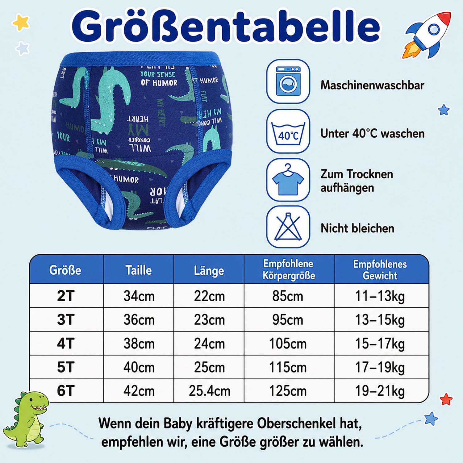 FLYISH DIRECT 2er Pack Kinder Töpfchen Trainingshose, Baby Trainingsunterwäsche – nur für kleine Unfälle