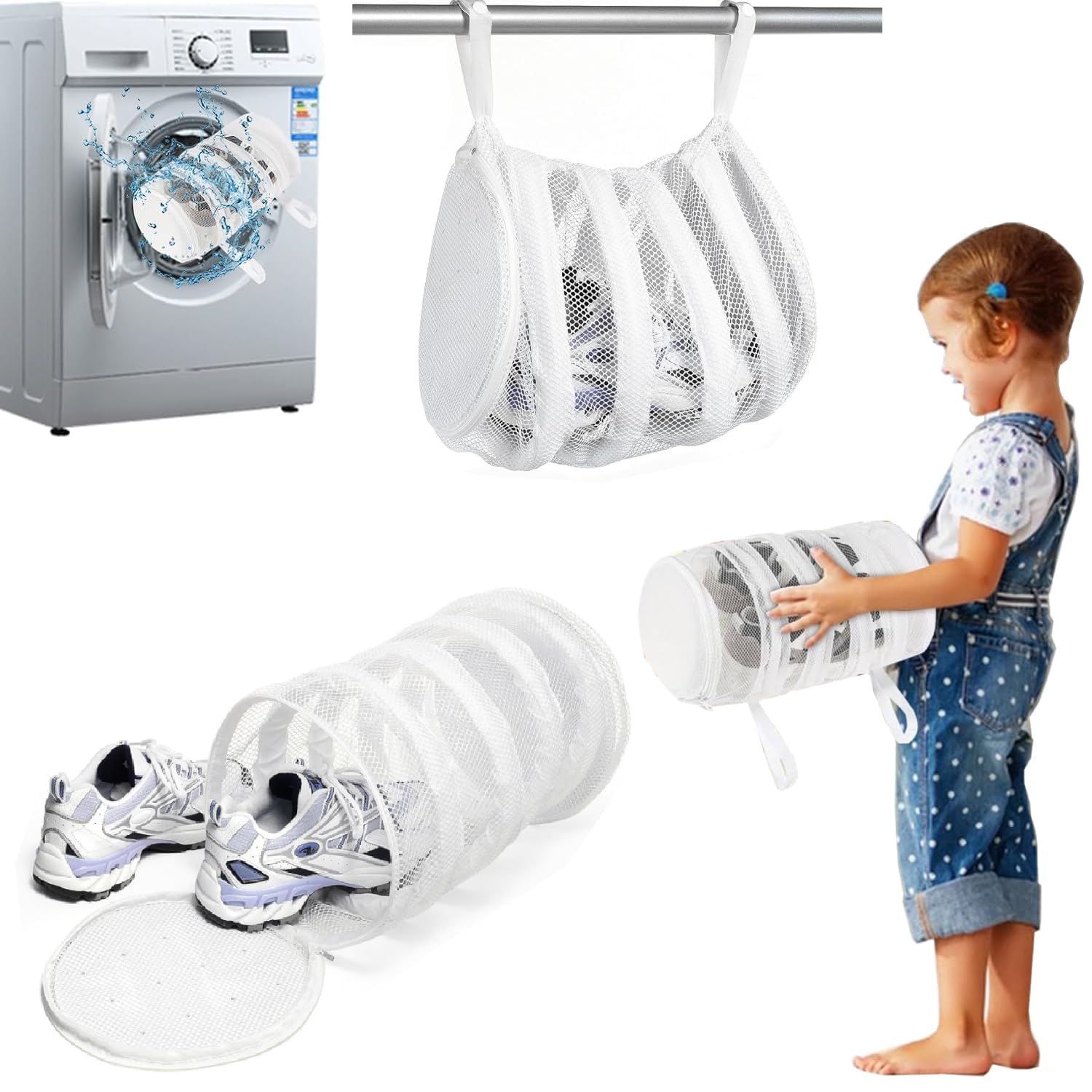 Generic Anti-Deformation Household Protective Clothes Organizer New Washing Machine Shoe Storage Laundry Bag For Washing Machine And Dryer Shoes Multicolor 1 Pcs