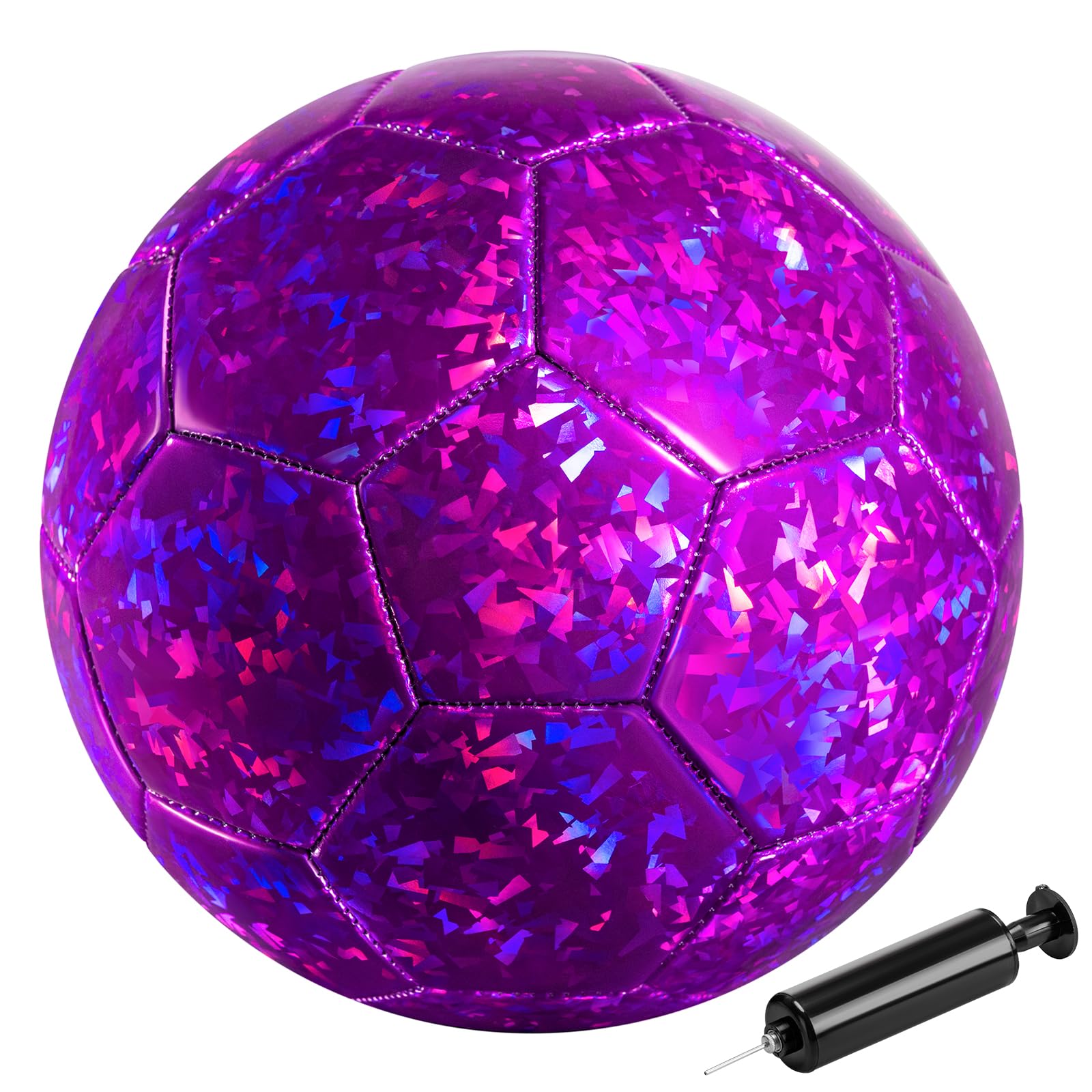 Vastoy Glittery Size 3 Kids Football for 3-8 Year Olds, Toddlers Football with Love Laser Pattern