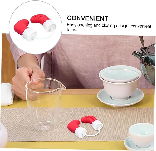 Miniatura 6 de Angoily Infusor de hojas de té sueltas de colador: Infusores de té sueltos en forma de calcetines de Navidad - Difusor de bolsa de té lindo para