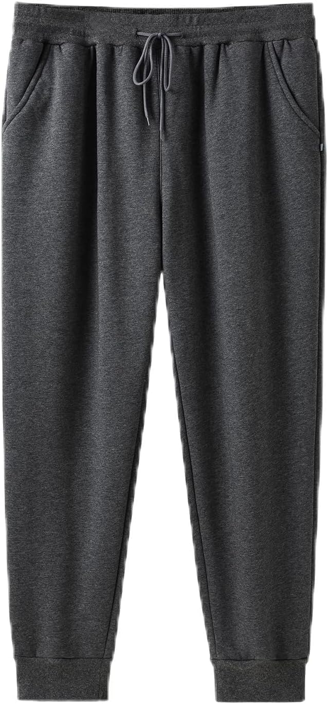 Men's Fleece Sherpa Lined Sweatpants Big and Tall Winter Warm Pants Athletic Running Jogger with Pockets - Image 7