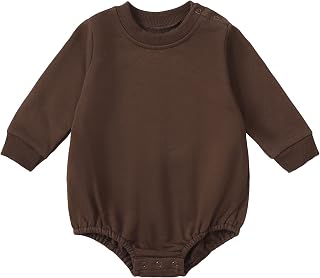 Baby Sweatshirt Romper Onesie Newborn Girl Boy Bubble Romper Infant Crewneck Oversized Sweater Bodysuit Clothes Outfits