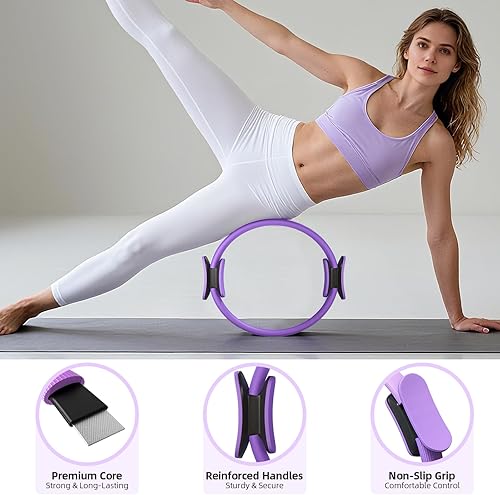 Miniatura 2 de Pilates Ring Kit for Women, Pilates Equipment Accessories, Home Workout Set with Magic Circle, Mini Exercise Ball, Ankle Resistance Bands & Yoga