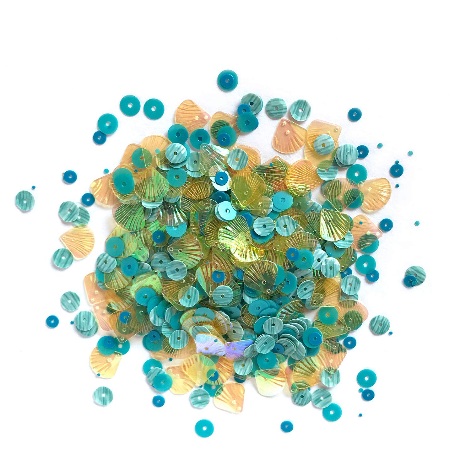 Buttons Galore and More Loose Bulk Cupped Sequins for DIY Arts Crafts Projects Seashell Mix Assorted Sizes 100 Grams 8000 Pieces