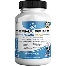 Derma Prime Plus Max Hair Skin Nail Supplement, 60 Capsules, with Biotin 5000mcg, Vitamins, Minerals, Herbal Blend 1