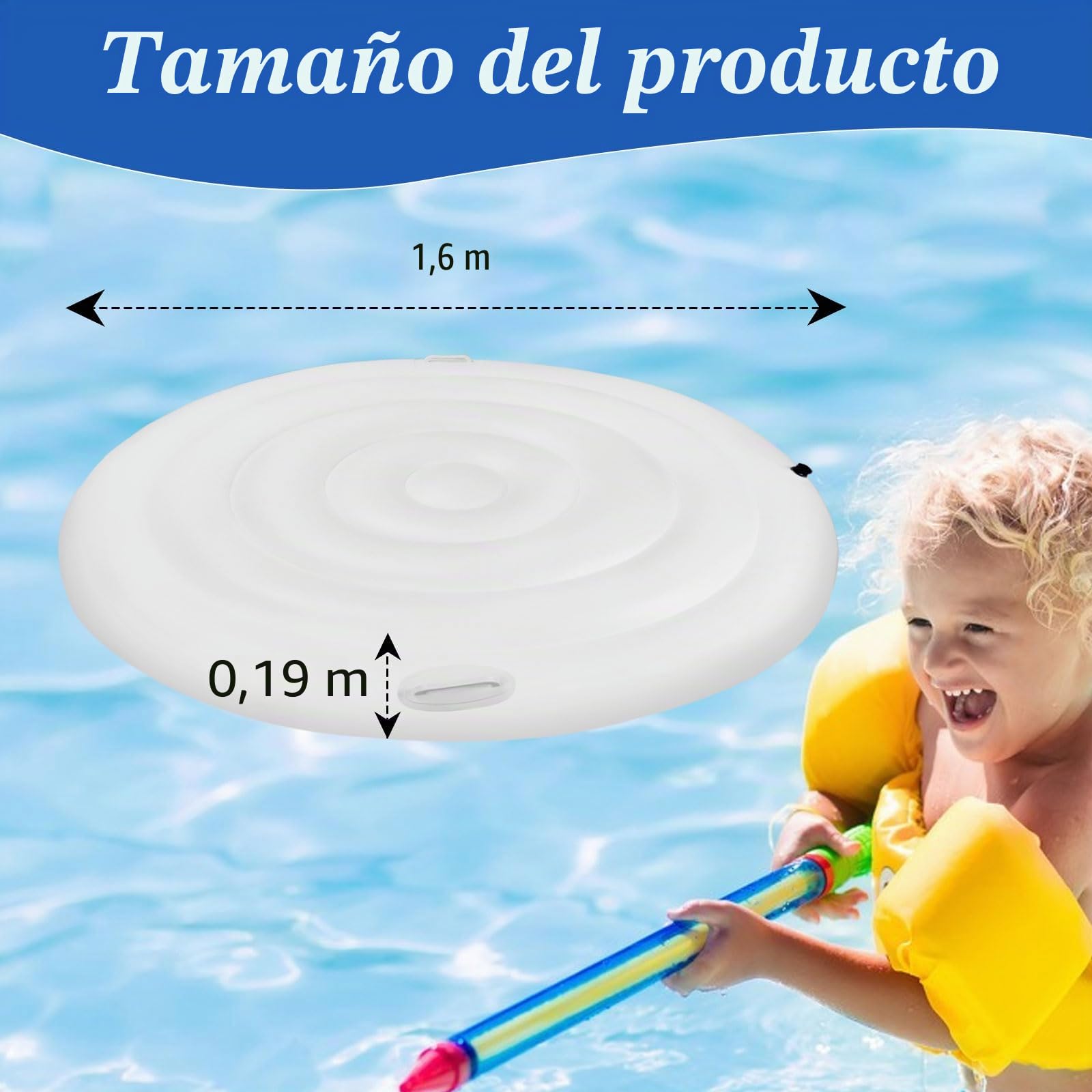 Cubierta Inflable para Bañera de Hidromasaje Redonda 160cm, Tapa de Hinchable SPA Exterior Cubierta de Bañera Aislada, Cubierta Inflable para Jacuzzi, Corte de Viento Impermeable a Prueba de Polvo | Manta de spa de ahorro de energía con asas, adecuada par