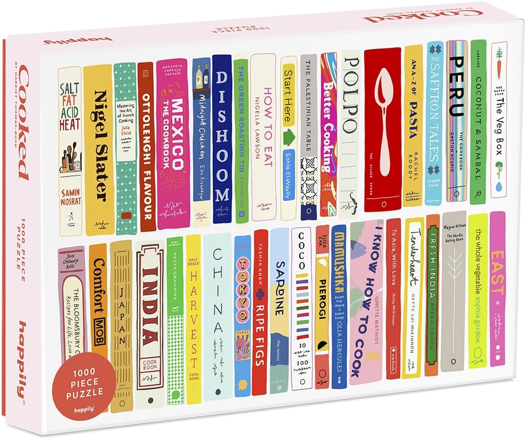 Cooked 1000 Piece Jigsaw Puzzle for Adults | Premium 100% Recycled Board | 1000 Piece Cook Book Cover Jigsaw Puzzle | Gifts for Book Lovers | Happily Puzzles
