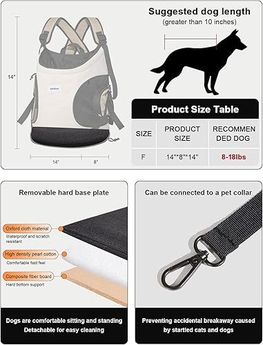 Miniatura 3 de Transportadores para perros pequeños, mochila para perros con 2 bolsillos para viajes, cómodo transportador frontal para perros de 8 a 18 libras