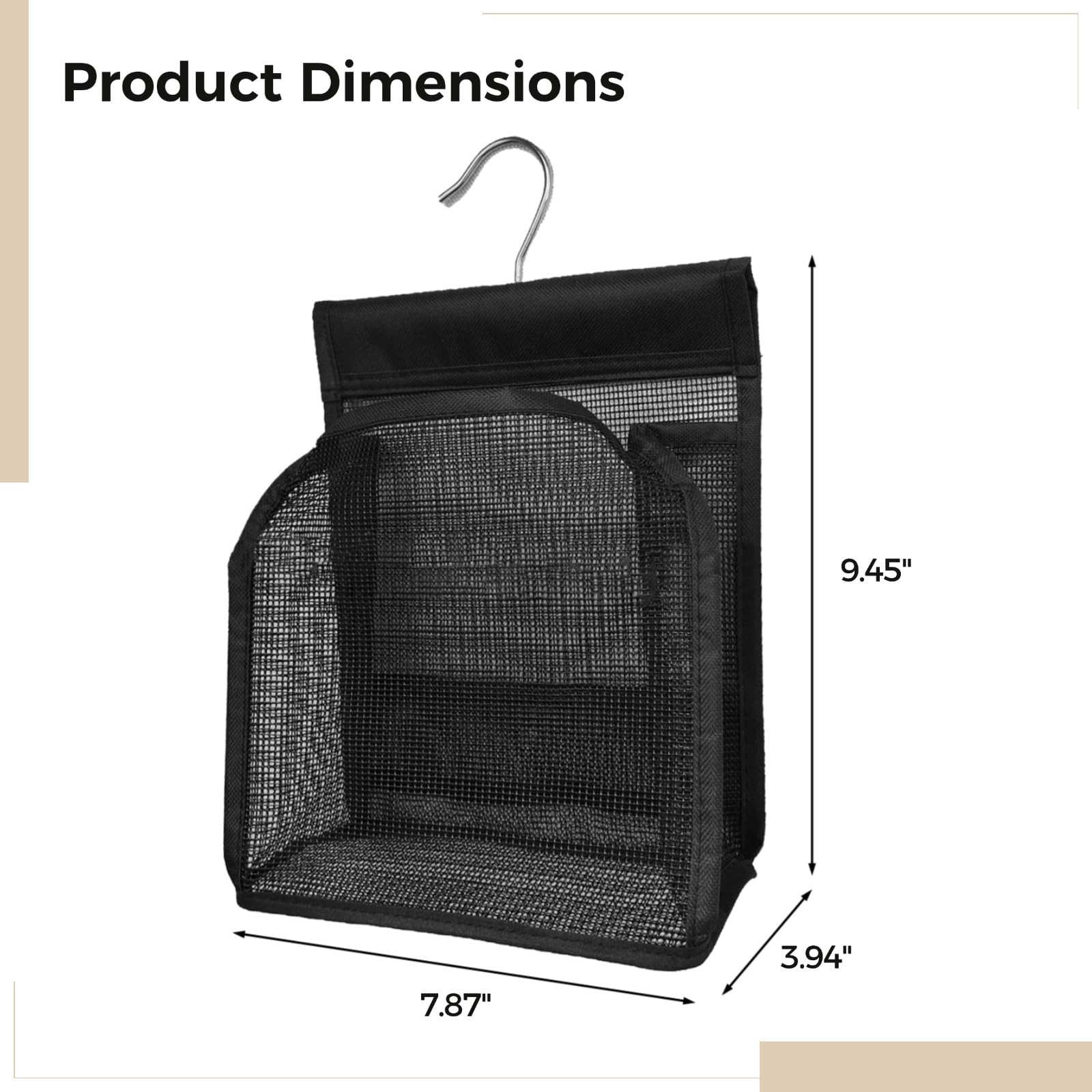 3 cesti da bagno sospesi in rete per doccia, organizer portatile per il bagno per dormitorio e appartamento, borsa portaoggetti da appendere per il bagno, con gancio per appenderlo facilmente