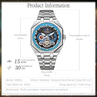 Luxury Automatic Moonphase Mechanical Wristwatch