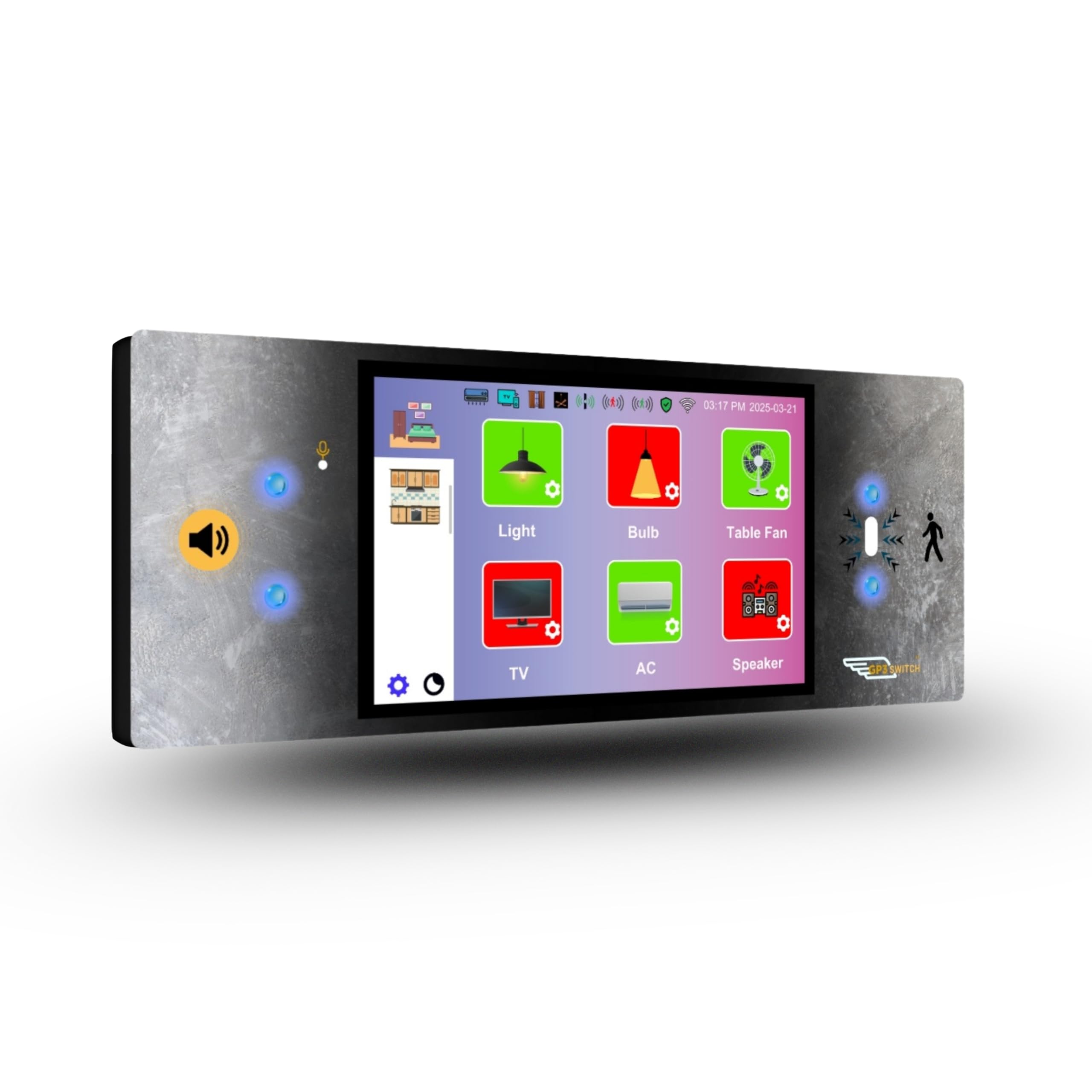 Smart Glass Touch Panel, 5-inch LCD Screen, WiFi-Enabled, AI Voice Control, Built-in IR Transmitter, Motion Sensor, 36 Smart Home Features (Marble Stone)-image-10