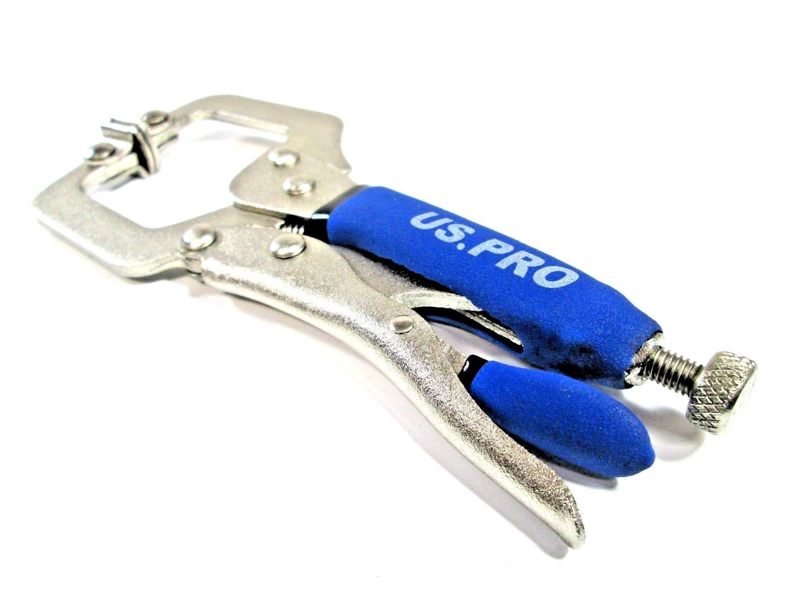 US PRO 150mm Locking C CLAMP with Swivel Contact Pads Mole Vice Grip 1607