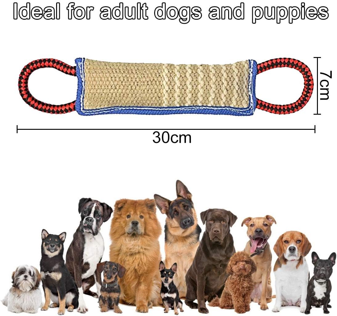 Dog Bite Tug Toy With Two Handles Durable Dog Chew Training Toys Rope Tug Dog Pillow Jute Bite Toy Interactive Chew Toys Dog Fun And Bite Training Interactive Rope Chew Toys To Large Medium Dog Breeds - Image 3