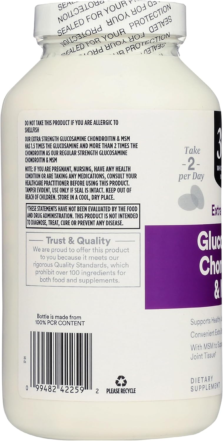 365 by Whole Foods Market, Glucosamine Chondroitin X Strength MSM, 240 Tablets - Image 4