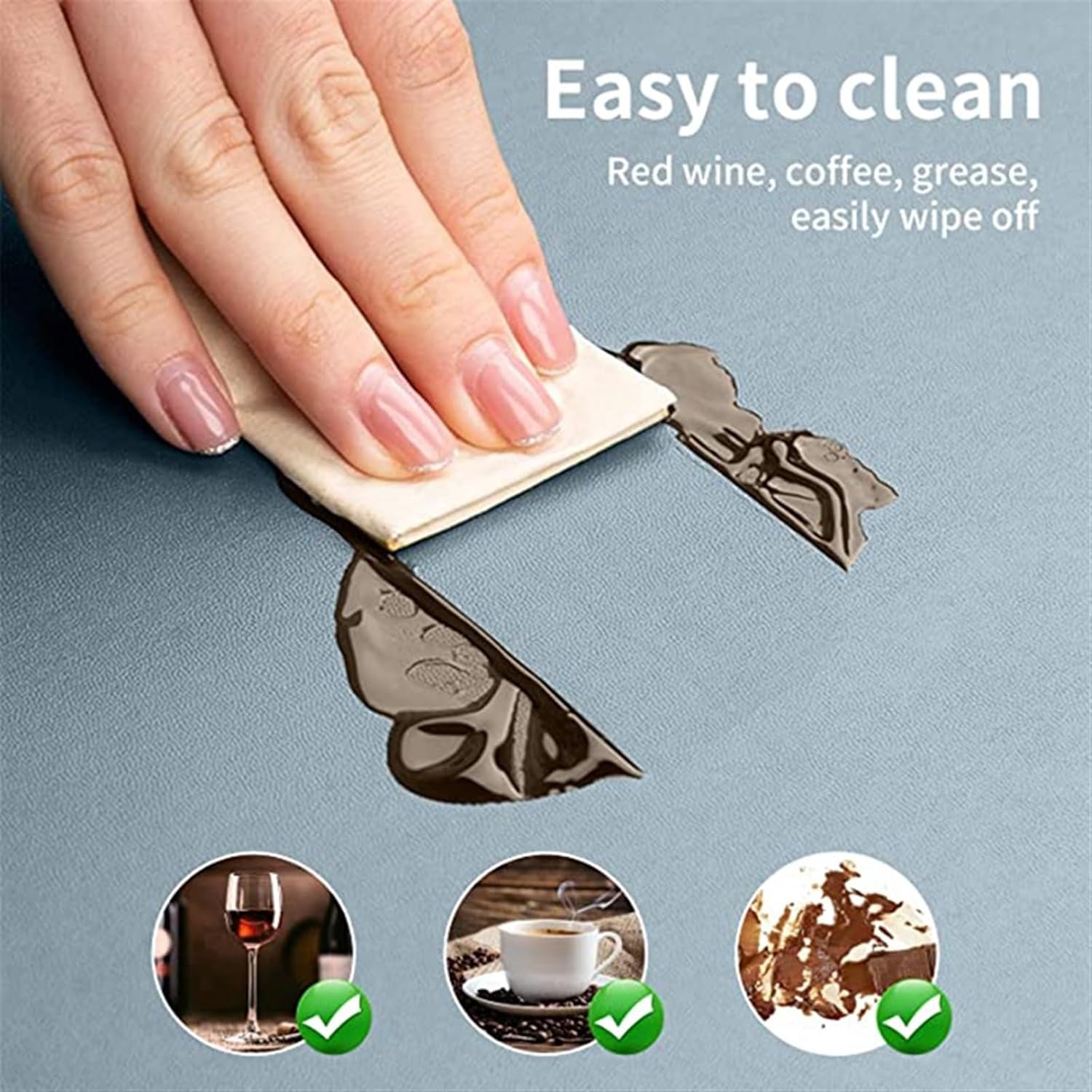 Faux Leather Placemats and Coasters Set of 4 Washable Round Table Mat Waterproof Coffee Mats Heat- Place Mats(Green)