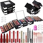MISS ROSE M 187 Colors Maquillage Palette, Kit de maquillage professionnel pour les femmes Kit complet, Tous en un maquillage pour les femme & Débutant,incluez Eyeshadow, Lipstick,Eyeliner,Conceler, Brosse de maquillage(007 Jeu)