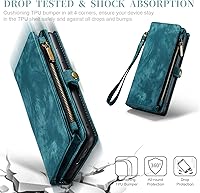 Vista 7 de Asuwish Funda de teléfono para Samsung Galaxy S23 Plus 5G con cremallera, funda desmontable con protector de pantalla de vidrio templado y tarjetero
