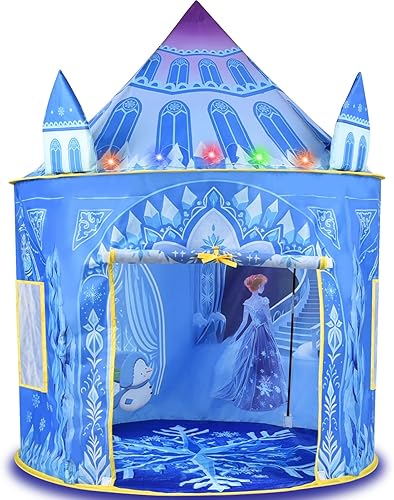 Tienda de campaña desplegable de princesa, juguetes de Frozen para niñas, grande de 53" x 41" pulgadas, casa de juegos castillo de hielo para