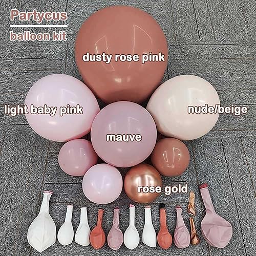 Miniatura 12 de Globos azules polvorientos de diferentes tamaños, doble relleno, color azul pizarra oscura, kit de arco de guirnalda de globos para baby shower