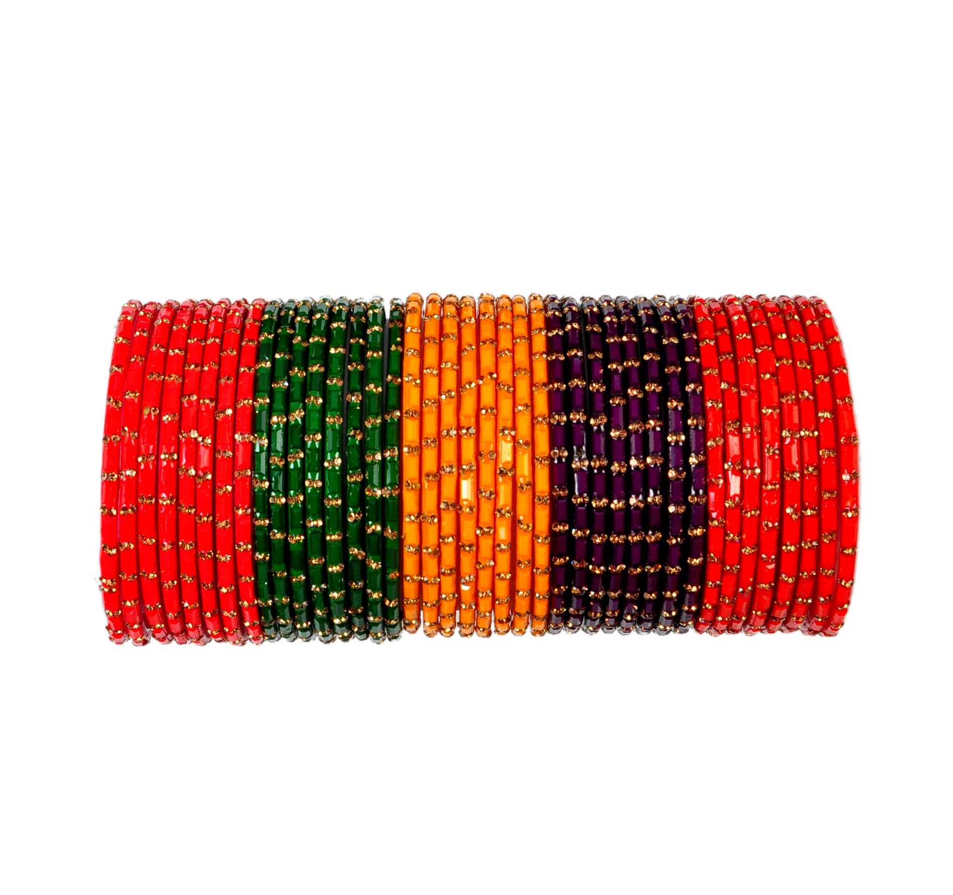 Swara Creations Glass Bangles Set in Red Green Gajri Purple Yellow Color for Women & Girls(40 Bangles)(262) (B0CZHK6DY3) Amazon Price History, Amazon Price Tracker
