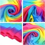 Femmes Echarpe Mousseline Couleur Rainbow Lightweight Head Écharpe Châle Plage Coiffure Sunscreen Fashion Longues écharpes