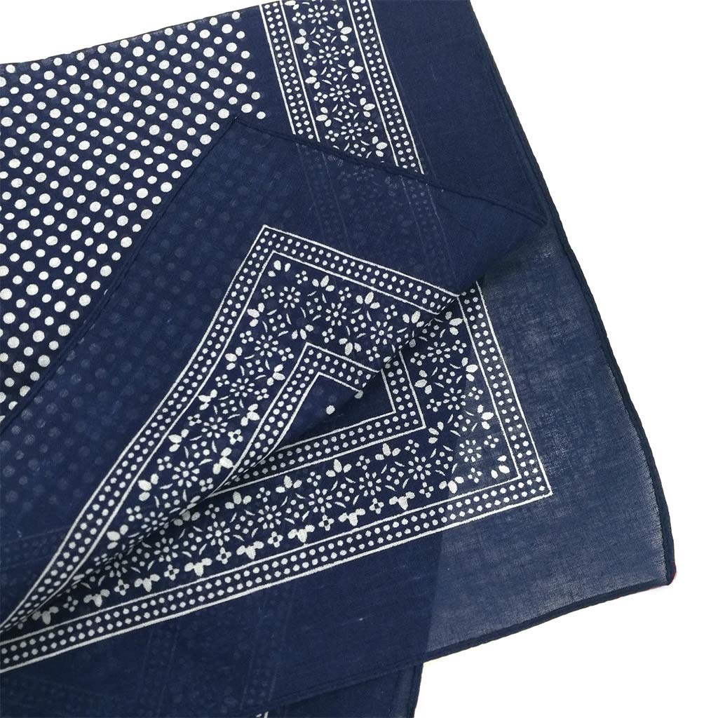 Yuly Bohemian Vintage Floral 50x50CM Unisex Cotton Sport Pocket Square Headband Bandana, Black