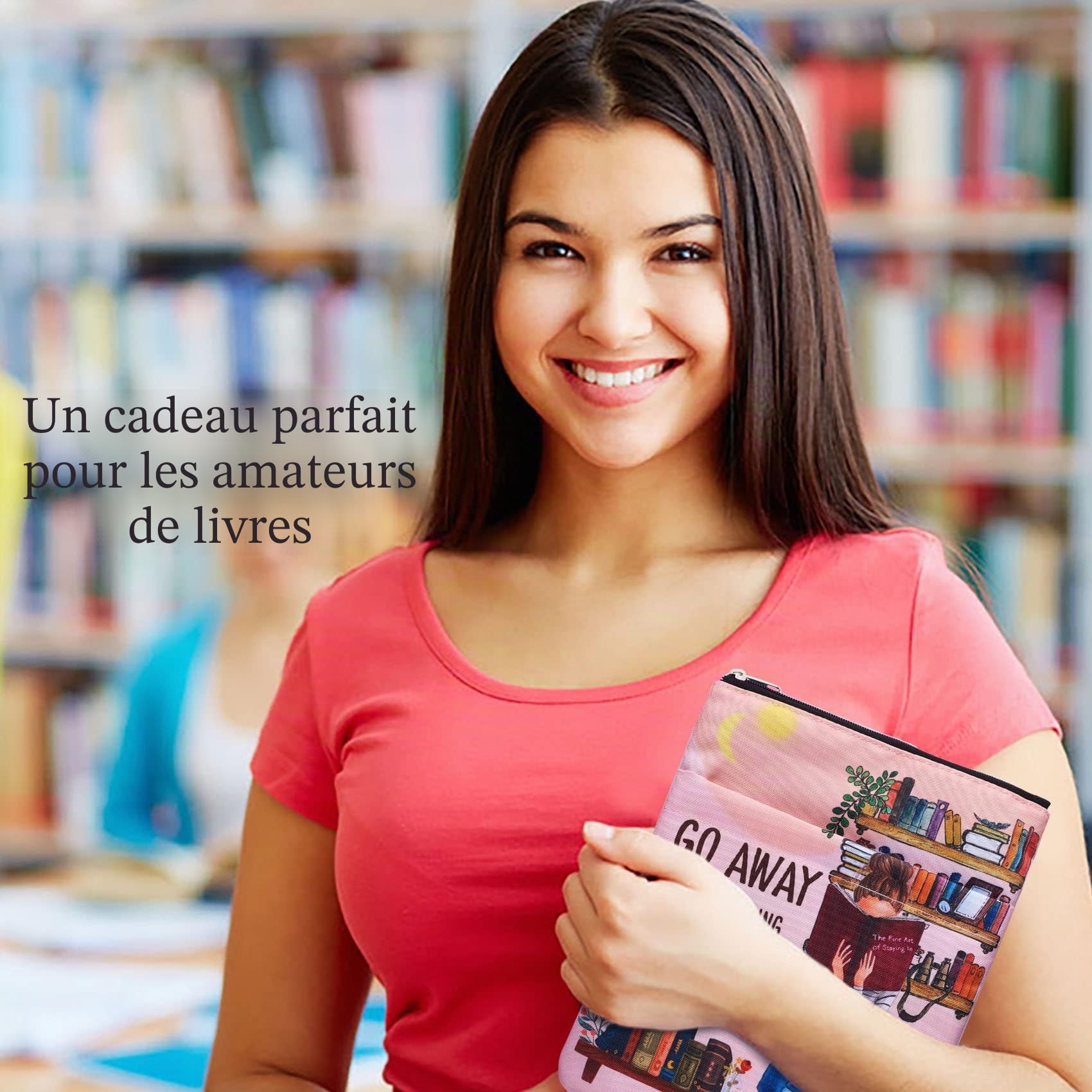 Housse de Protection de Livre pour Les Amateurs de Livres, Couverture de Livre pour Livres de Poche, Tissu Lavable, avec Fermeture éclair, Taille M, 27,9 x 22,9 cm