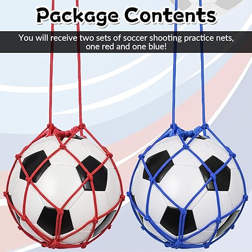 Miniatura 4 de 2 unidades de pelota de fútbol para entrenamiento de retorno, red de entrenamiento de fútbol para patadas de fútbol, para pelotas de tamaño 3, 4, 5,