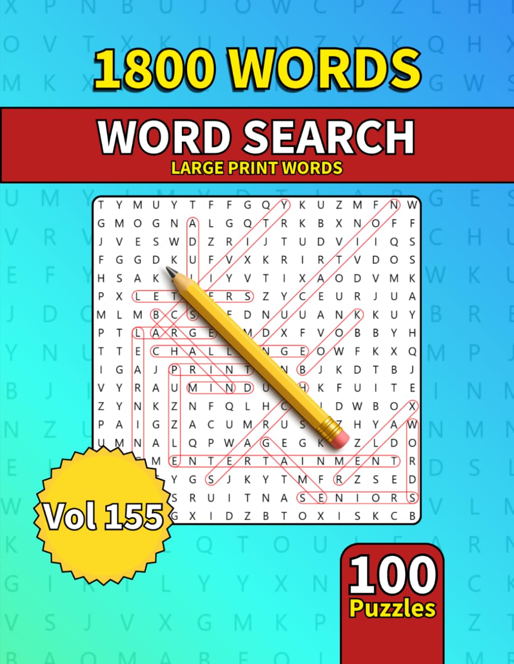 Large Print Word Search Book for Adults: 1800 Words - 100 Puzzles - Varied Themes - Perfect for Adults, Seniors & Teens - Vol 155