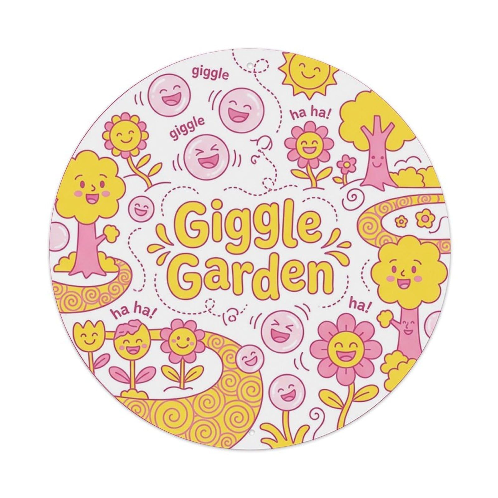 Whimsical She Shed Floral Giggle Garden Metal Tin Sign